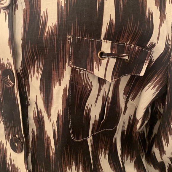 Chico's Ikat Linen Button Up Shirt Blazer
Jacket Boxy Brown Women's Plus… - Picture 2 of 13